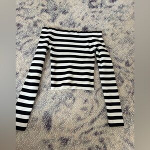 Urban Outfitters Silence + Noise Black and White Striped Long Sleeve Top